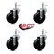 Service Caster 4'' Soft Rubber Wheel Swivel 7/16'' Grip Ring Stem Caster Set, 4PK SCC-GR20S414-SRS-716138-4 - alternate 3